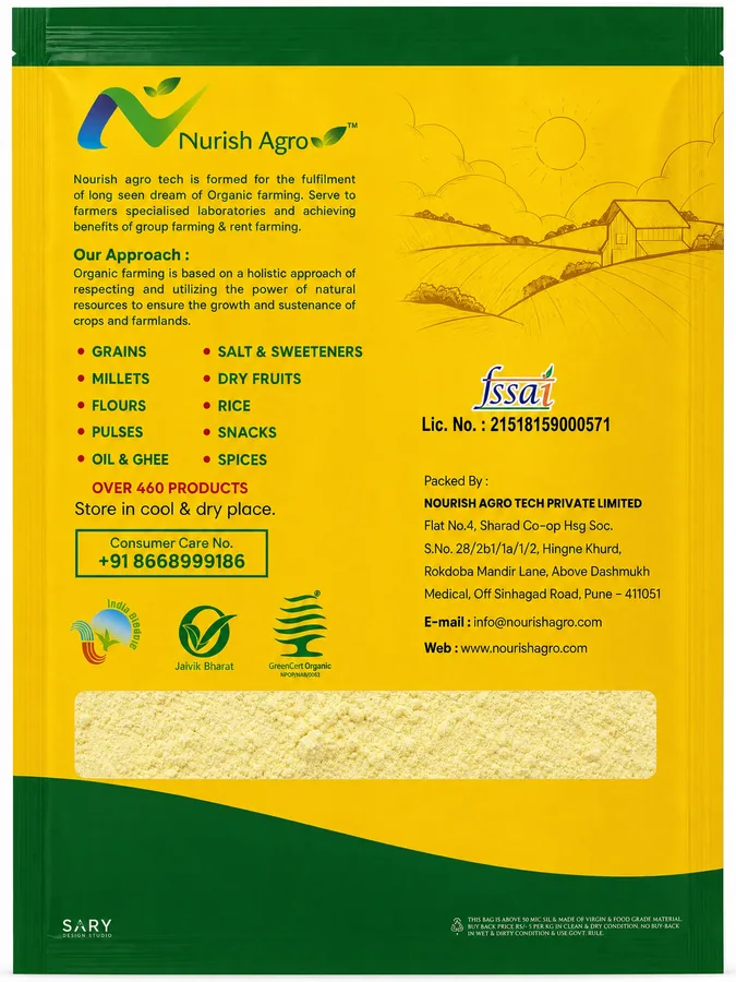 Moong Dal Flour - back of pack