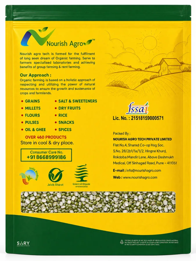 Moong Dal Chilka - back of pack