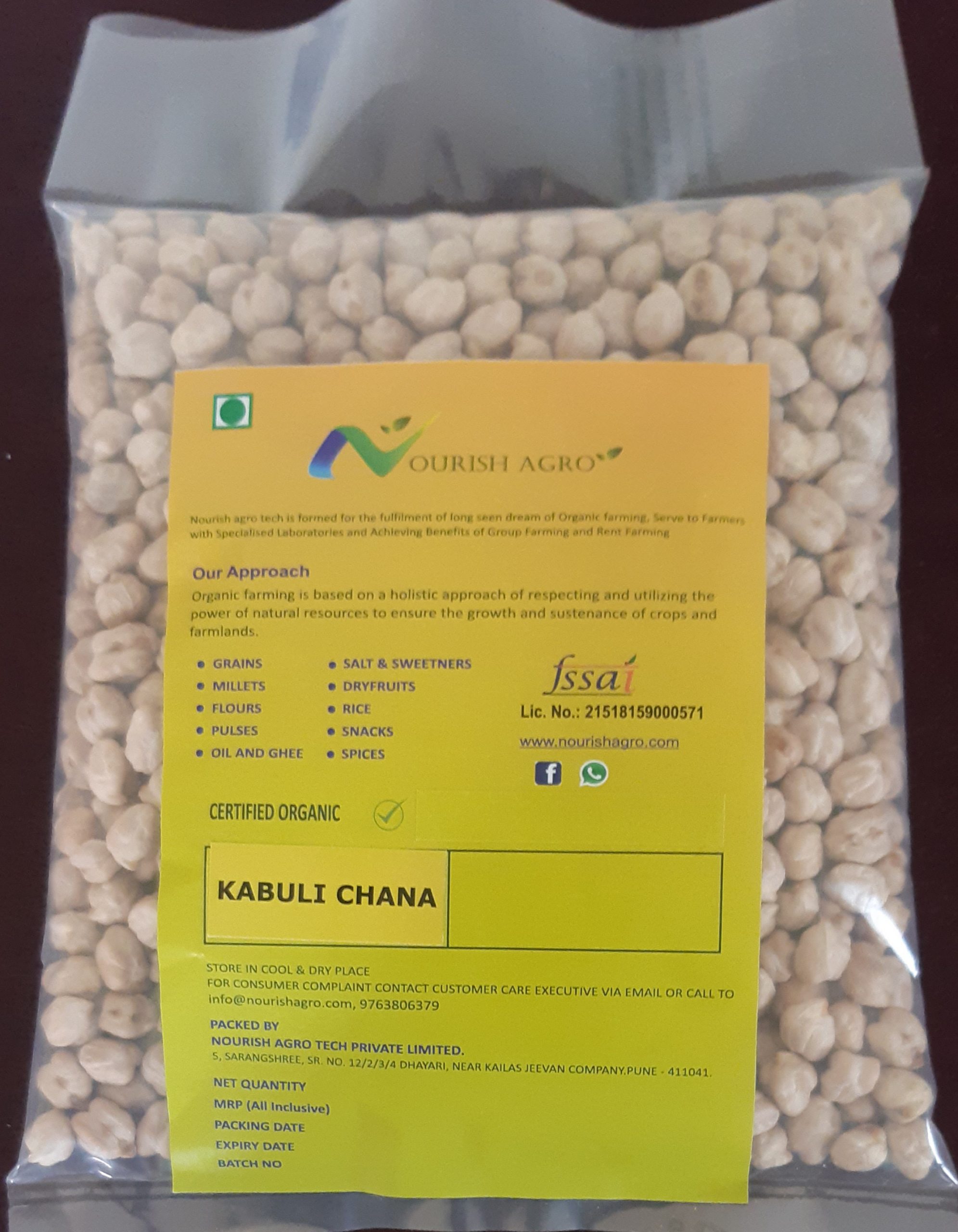 Nourish Kabuli Chana 500gm Organic